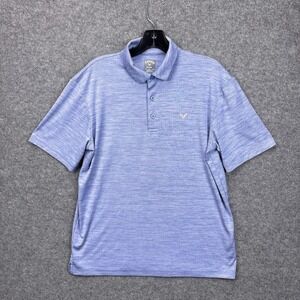 Callaway Mens Opti-Dri Golf Polo Shirt Blue Space Dye Short Sleeve Size M